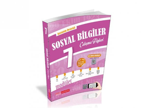 Kırmızı Beyaz Akademi 7. Sınıf Sosyal Bilgiler Çalışma Föyleri  Yeni 2020 - 2