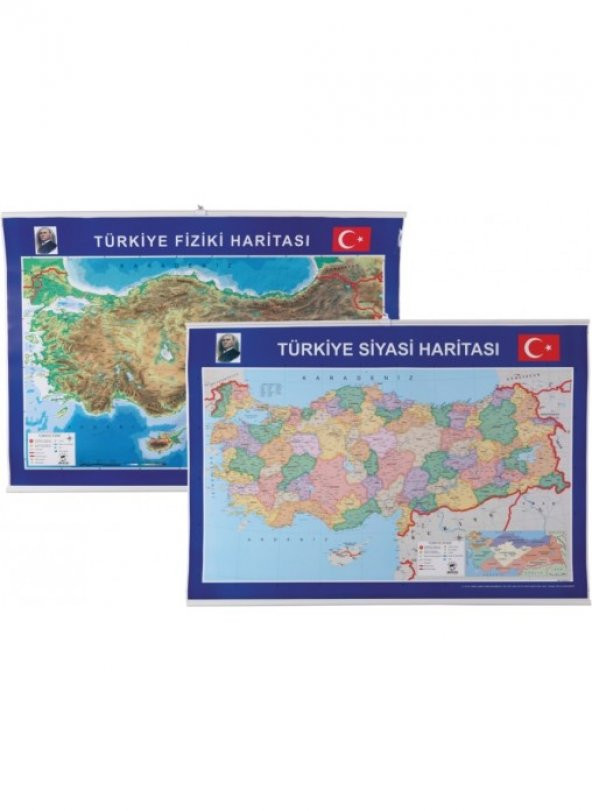 Türkiye Siyasi-Fiziki Haritası 35X50