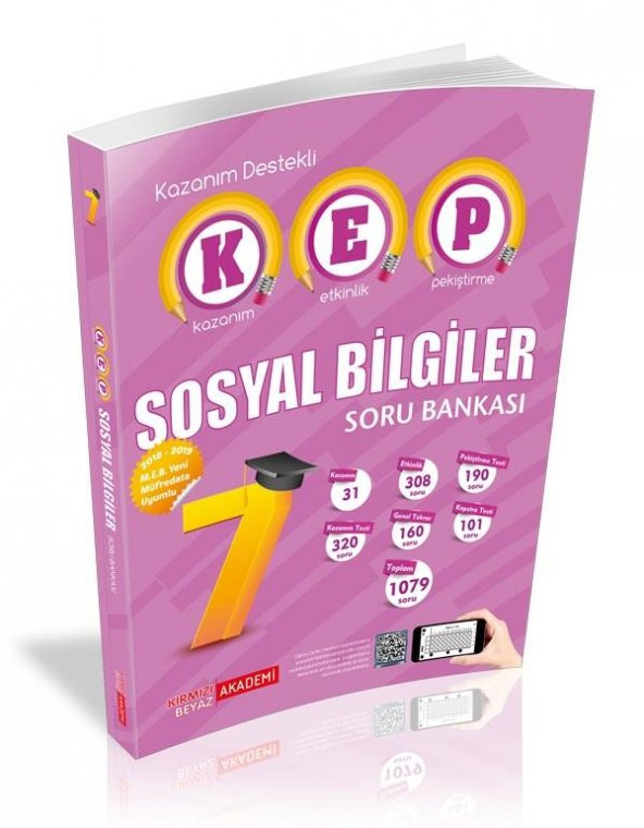 Kırmızı Beyaz Akademi 7. Sınıf Sosyal Bilgiler Kep Soru Bankası Yeni 2020 - 1
