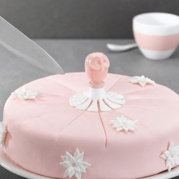 TANTİTONİ ELLI AÇIK PEMBE PLASTİK PASTA DİLİMLEYİCİ - 3