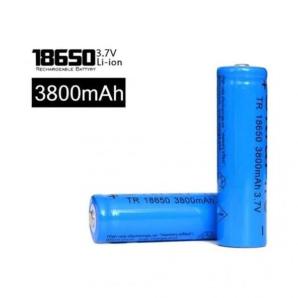 Şarjlı Pil 18650 3.7V 3800 MAH Şarj Edilebilir Pil El Feneri Pili - 1