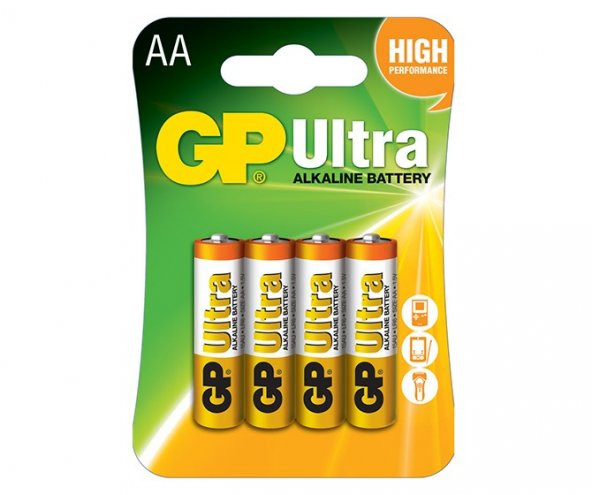 GP 15AU-2U4 Ultra Alkalin AA Kalem Pil 4lü