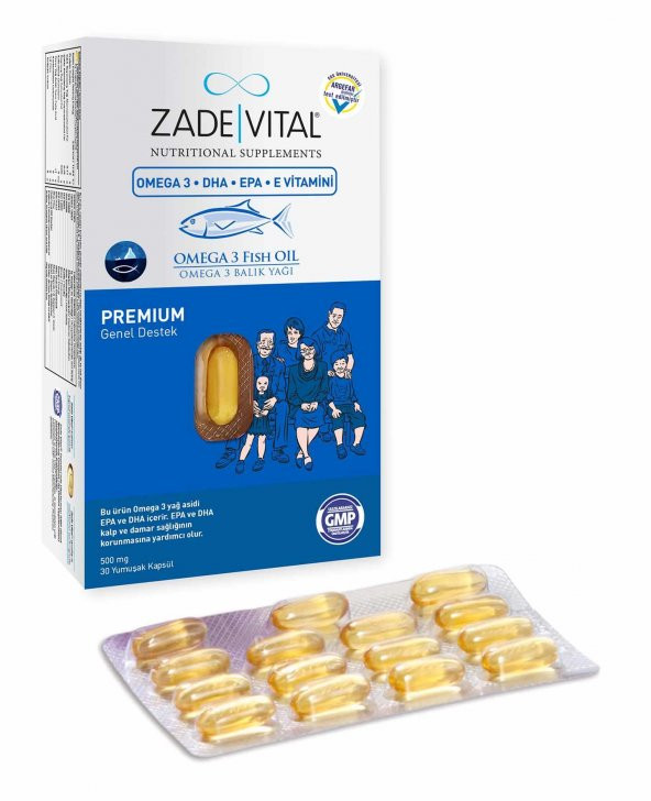 Zade Vital Omega 3 Balık Yağı Premium 30 Kapsül - 1