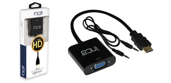 INCA IHTV-7S HDMI TO VGA JACKLI SES KABLOSU DAHİL