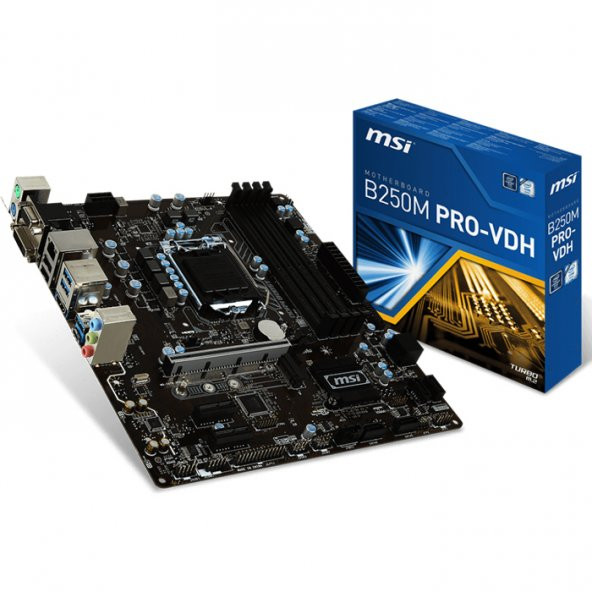 MSI B250M PRO-VDH Intel B250 Soket 1151 DDR4 2400MHz mAtx Gaming(Oyuncu) Anakart