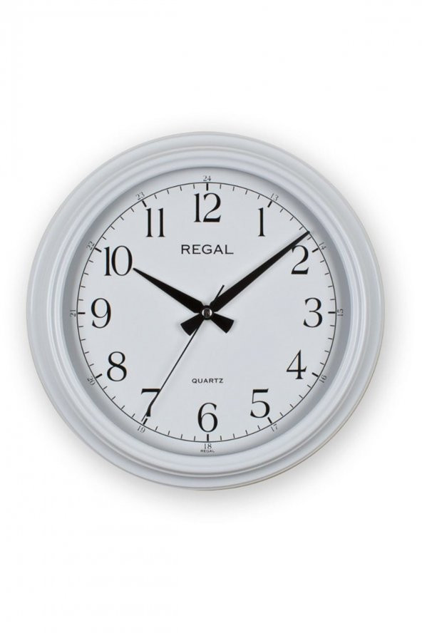 REGAL 9103 WW Sessız Akar Saniyeli 31 Cm Beyaz Klasik Duvar Saati