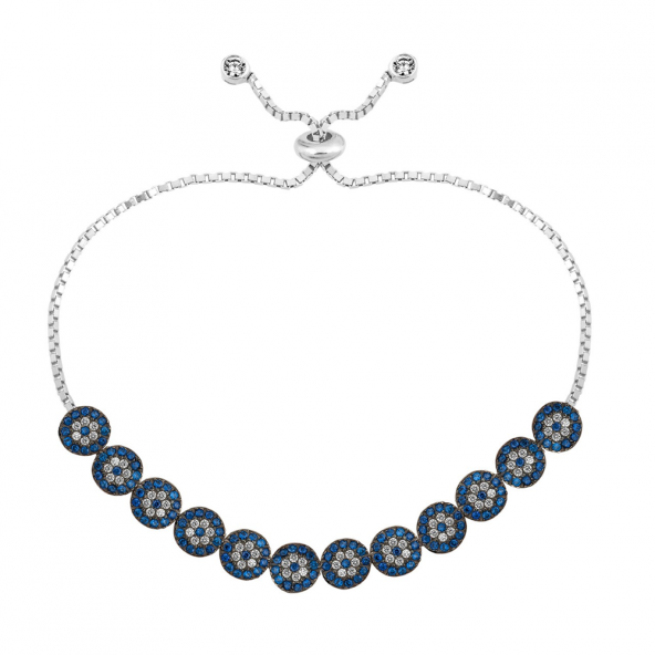 Nazarlı Gümüş Asansörlü Bileklik DN1002C