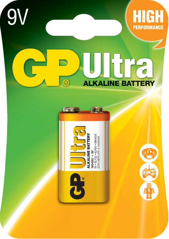 GP GP1604AU Ultra Alkalin 9V Pil