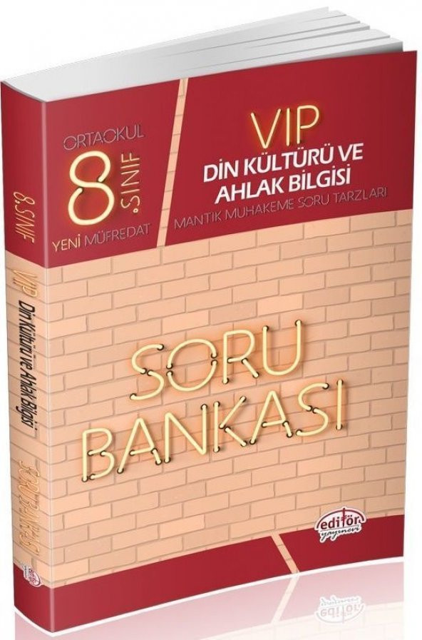 Editör Yayınları 8. Sınıf Vip Din Kültürü ve Ahlak Bilgisi Soru Bankası
