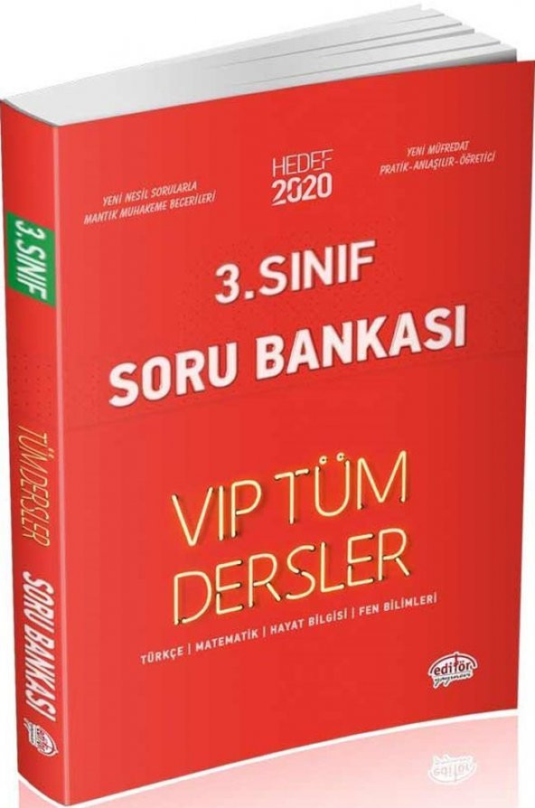 Editör Yayınları 3. Sınıf Tüm Dersler VIP Soru Bankası Kırmızı Kitap