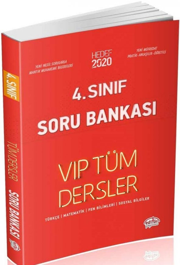 Editör Yayınları 4. Sınıf Tüm Dersler VIP Soru Bankası Kırmızı Kitap