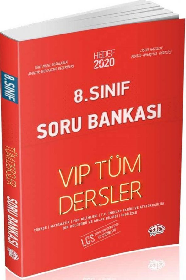 Editör Yayınları 8. Sınıf Tüm Dersler VIP Soru Bankası Kırmızı Kitap