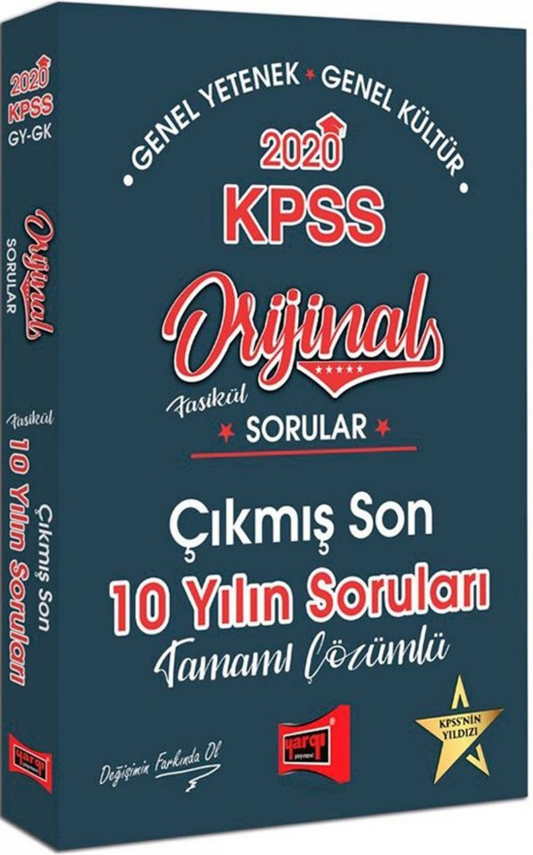 Yargı Yayınları 2020 KPSS Genel Yetenek Genel Kültür Orijinal Sorular Fasikül Tamamı Çözümlü Çıkmış Son 10 Yılın Sorular