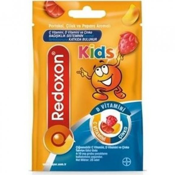 Redoxon Kids C Vitamini D Vitamini Çinko 25 Çiğnenebilir Form