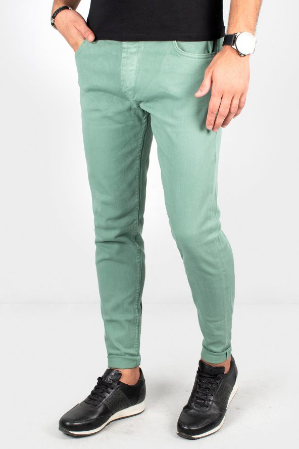 DeepSEA Arka Cep Dikiş Detaylı Gabardin Slim Fit Likralı Kot Pantolon 1900339