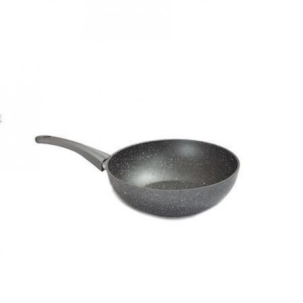 OMS Granit 28x9 CM Gri Wok Tava 3211000728GRİ