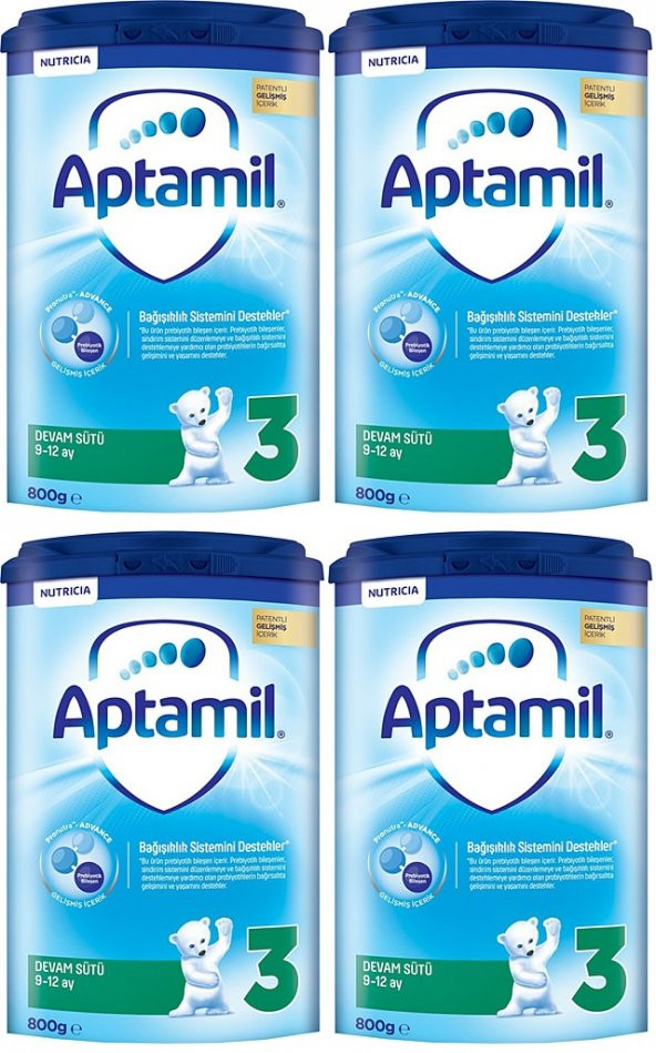 Aptamil Devam Sütü 3 Numara 800 gr. ( 4 lü Paket )
