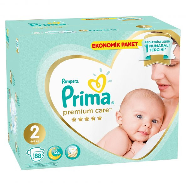 Prima Premium Care 2 Numara 88 Adet Bebek Bezi 4-8 kg