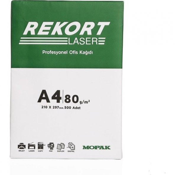 Mopak Rekort 80Gr A4 Fotokopi Kağıdı (1 Koli 5 Top)