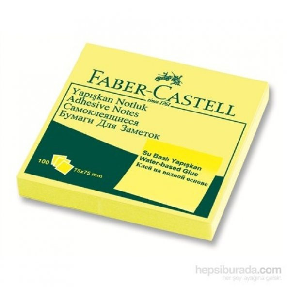 Faber-Castell Yapışkan Notluk 75x75mm Sarı