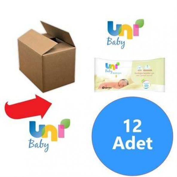 Uni Baby Yenidogan Islak Pamuk Mendil 40 Adet 12li Paket