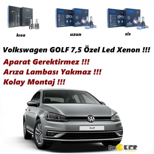VW Golf 7,5 Aparat Gerektirmez CSP Led Xenon Uzun Kısa Sis 9600LM