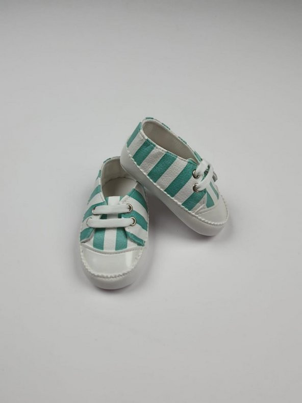 Erkek Bebek Çizgili Spor Model İlk Adım Ayakkabısı Turkuaz 0-3 Ay - C73344-04
