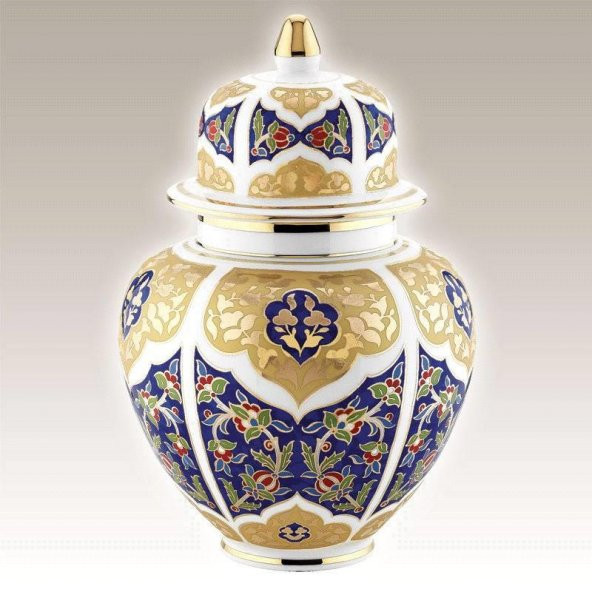 Kütahya Porselen 15 cm El Yapımı Kapaklı Küp No: 013880