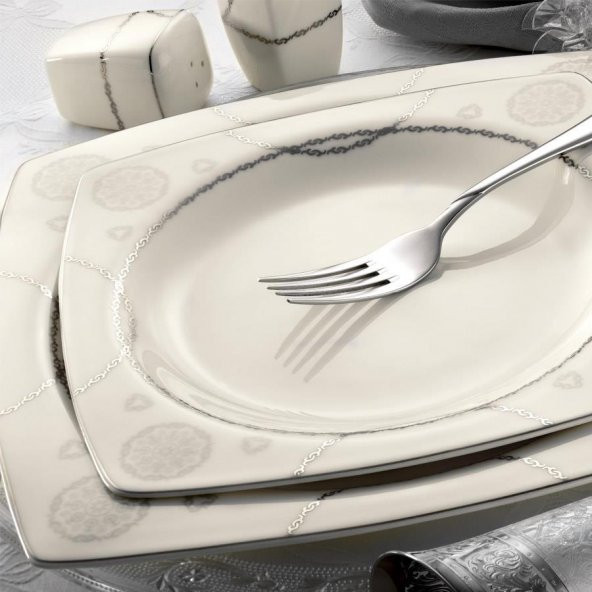Kütahya Porselen Bone Mare 62 Parça 9676 Desenli Yemek Takımı - 2