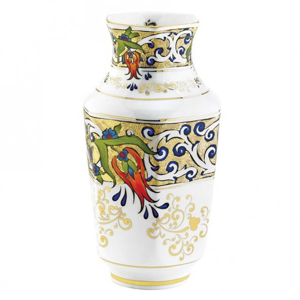 Kütahya Porselen El Dekoru 25 cm Antik Vazo Dekor No:1353824