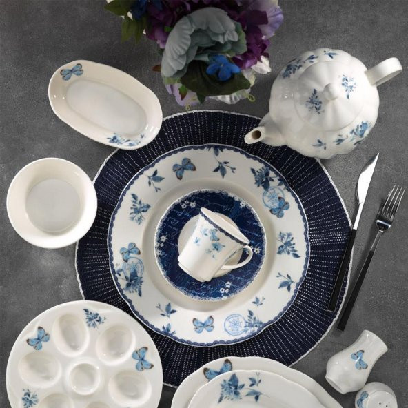 Kütahya Porselen Bone Olympos 36 Parça 9742 Desen Kahvaltı Takımı