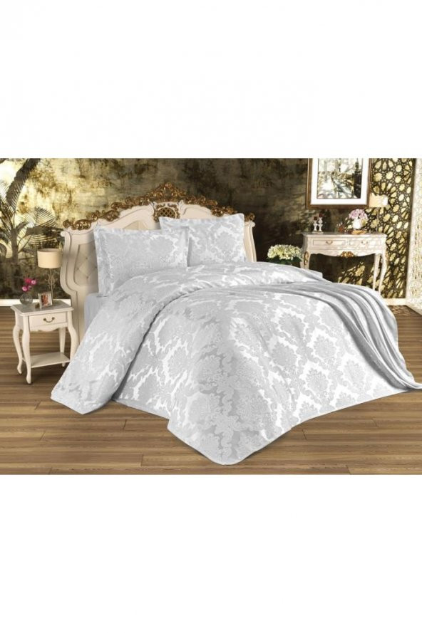 Busem Jakarlı Şönil Yatak Örtüsü Gri - 4