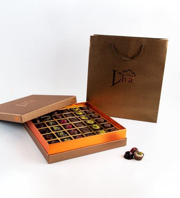 Liva Bronz Taba Dolgulu Çikolata Kutu Büyük - 3
