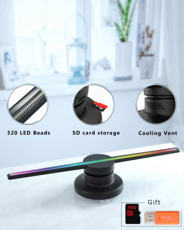 3D HOLOGRAM AD LED FAN HOLOGRAM REKLAM CİHAZI - 3