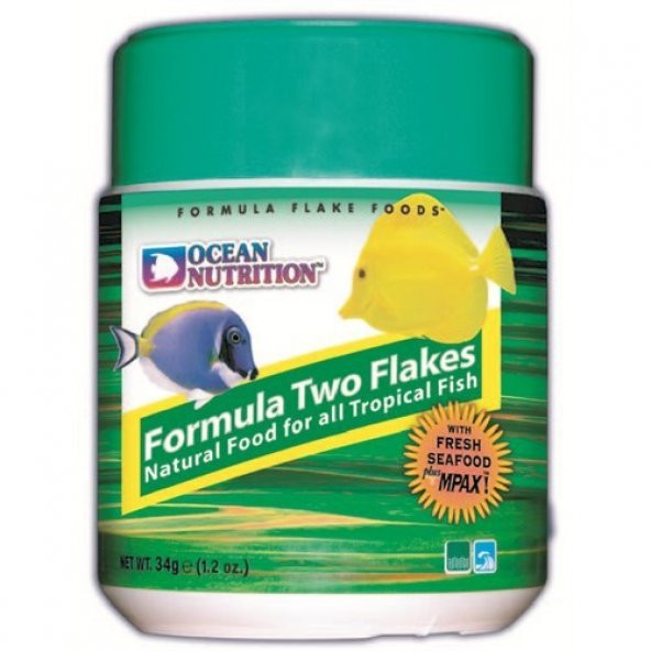 Ocean Nutrition Formula Two Flake - 156 Gr. Deniz Balıkları için Otçul Pul Yem