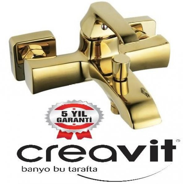 CREAVİT AVANGART 2 Li BANYO ARMATÜR BATARYA SETİ ALTIN AG2500G + SH411G - 4