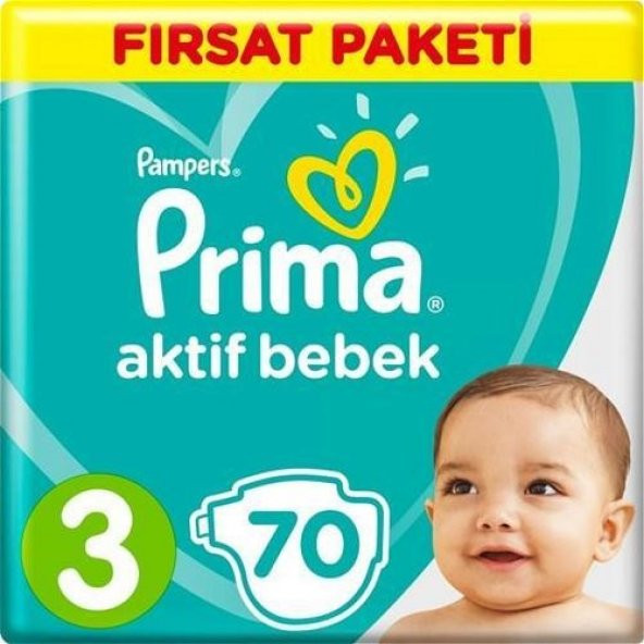 Prima Aktif Bebek Bezi 3 Numara 70 Adet Fırsat Paketi