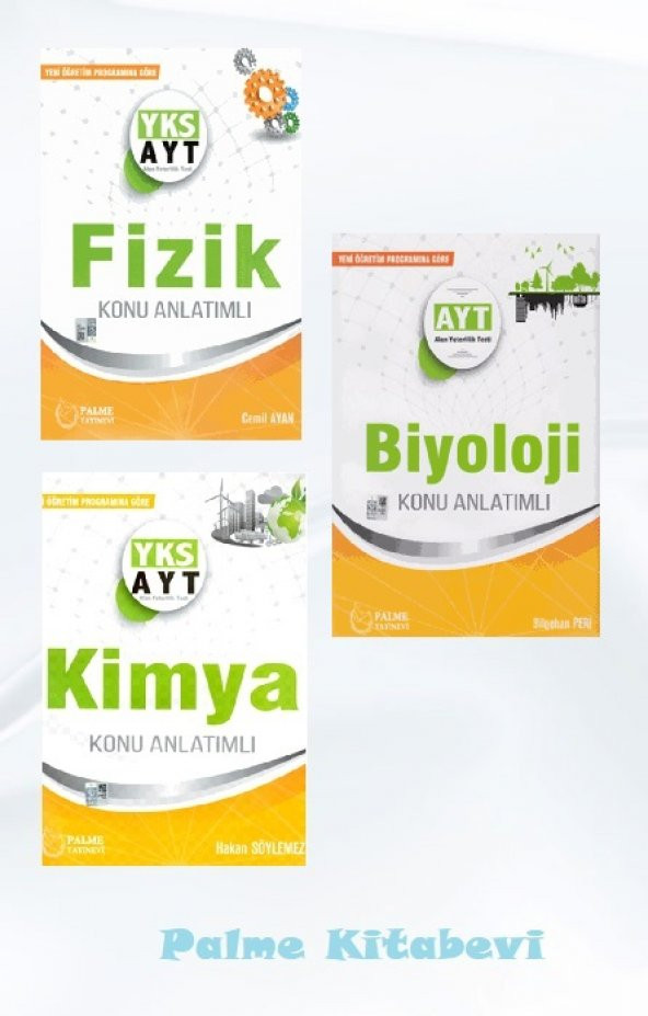Palme Yayınevi YKS AYT Fizik-Kimya-Biyoloji Konu Anlatımlı Set