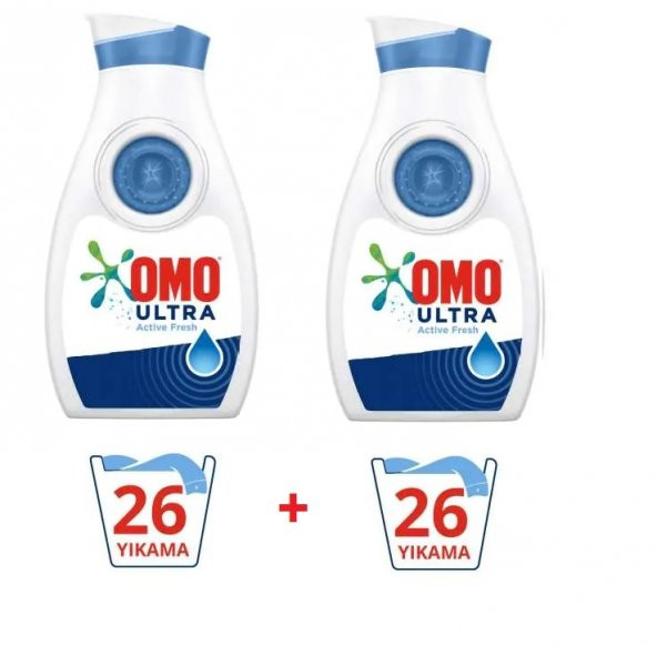 Omo Ultra Konsantre Sıvı Çamaşır Deterjanı Active Fresh 26Yıkamx2