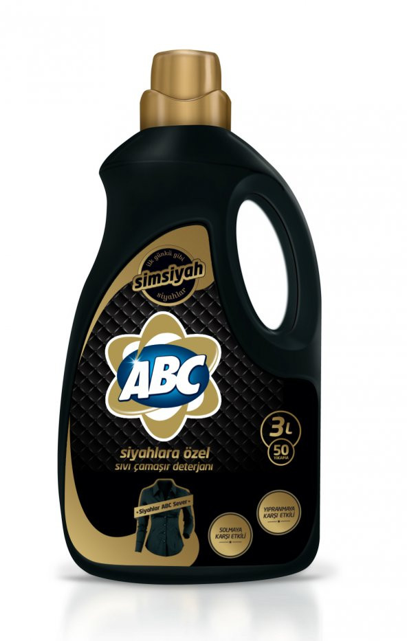 ABC Sıvı Siyahlar Çamaşır Deterjanı Siyah 50 Yıkama 3 Litre