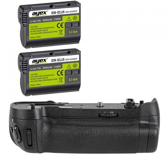Nikon D500 İçin Ayex AX-D500 Battery Grip + 2 Ad. EN-EL15B Batarya