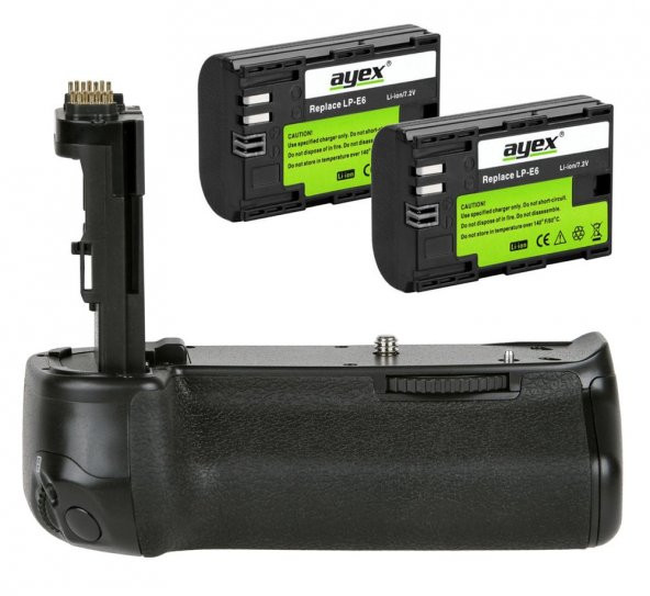 Canon EOS 6D Mark II İçin Ayex AX-6DII Batter Grip + 2 Ad. LP-E6N