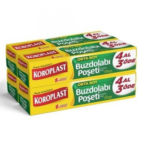 Koroplast Buzdolabı Poşeti 24x38 Orta Boy 3+1 80li