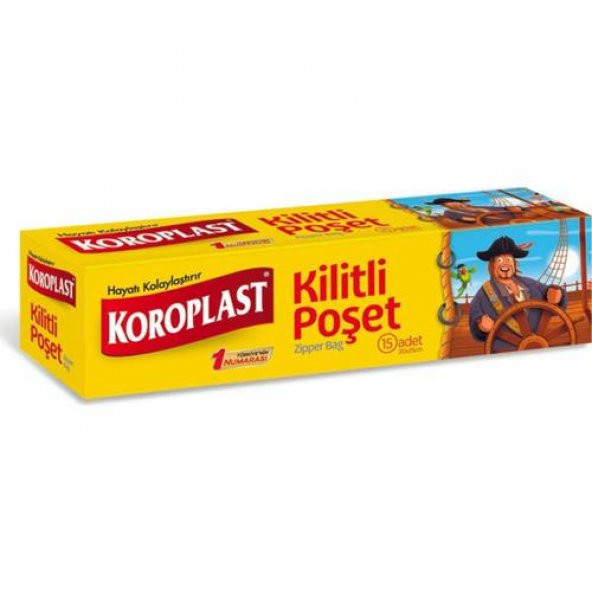 Koroplast Kaptan Baskılı Kilitli Poşet 15li 20x25cm