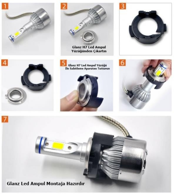 Glanz Hyundai Elantra H7 Uzun Led Xenon Sabitleme Montaj Aparatı - 2