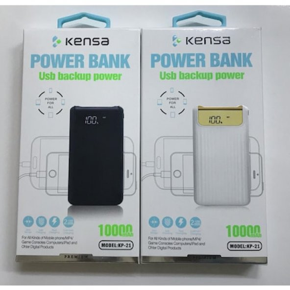powerbank 10000 mah dijital ekran kensa kp-21
