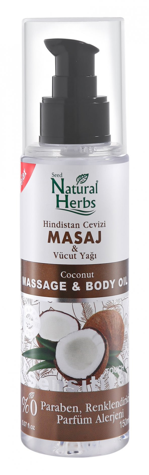 Natural Herbs Hindistan Cevizi Masaj ve Vücut Yağı 150 ML