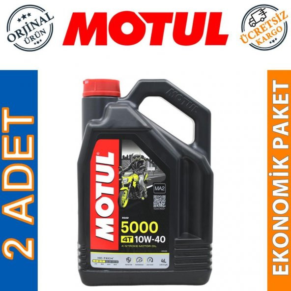 Motul 5000 10W-40 4T 4 Lt 4 Zamanlı Motosiklet Motor Yağı (2 Adet)