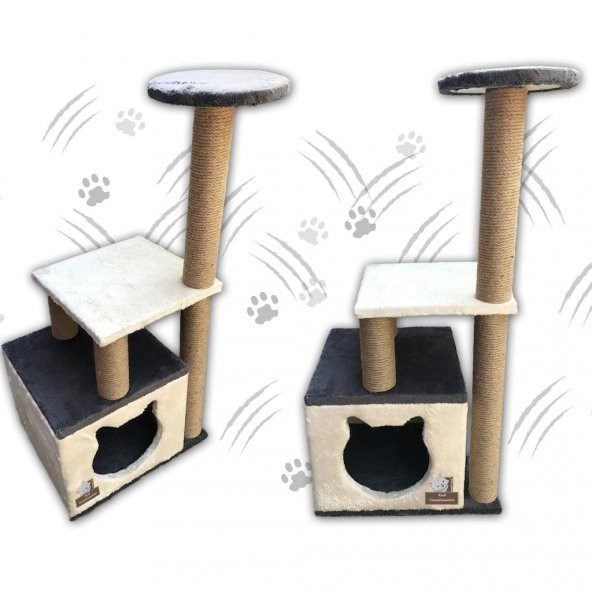 Küp Yuvalı Kedi Tırmalama Alanı ve Evi - 3