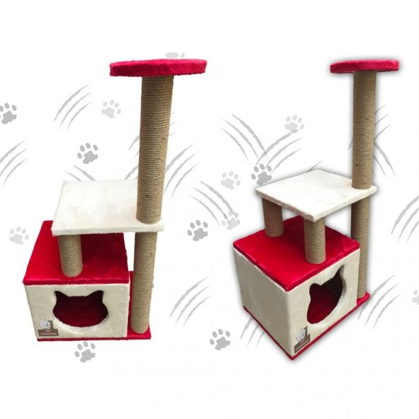 Küp Yuvalı Kedi Tırmalama Alanı ve Evi - 4